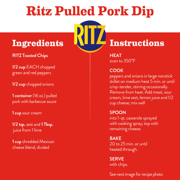 Ritz Toasted Chips Cheddar Crackers, Party Snacks 8.1 oz