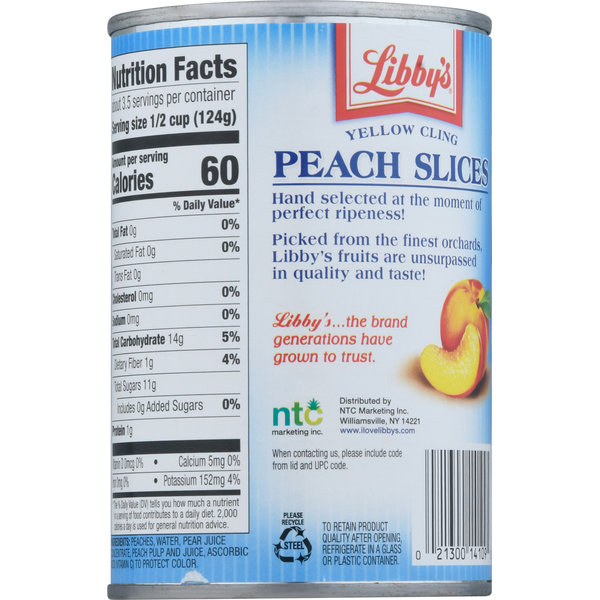 Libby's Peach Slices, Yellow Cling