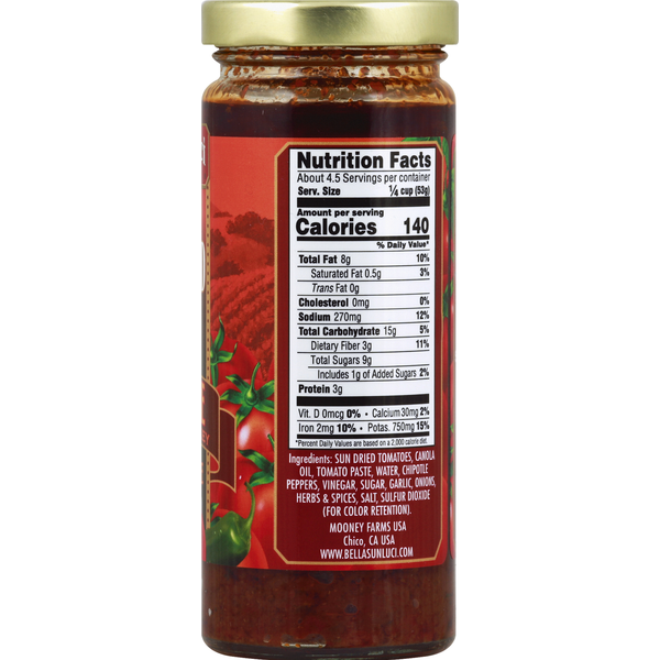 Bella Sun Luci SunDried Tomato Chipotle Topper & Sauce