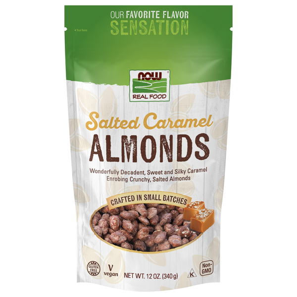 NOW Real Food Almonds, Salted Caramel