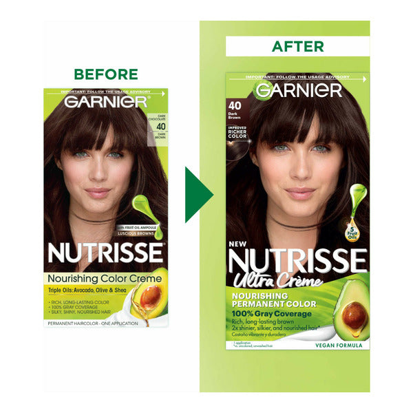 Garnier Nourishing Hair Color Creme, 40 Dark Brown (Dark Chocolate)
