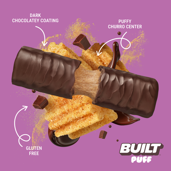 BUILT Collagen Protein Bar, Cinnamon Churro Puffs