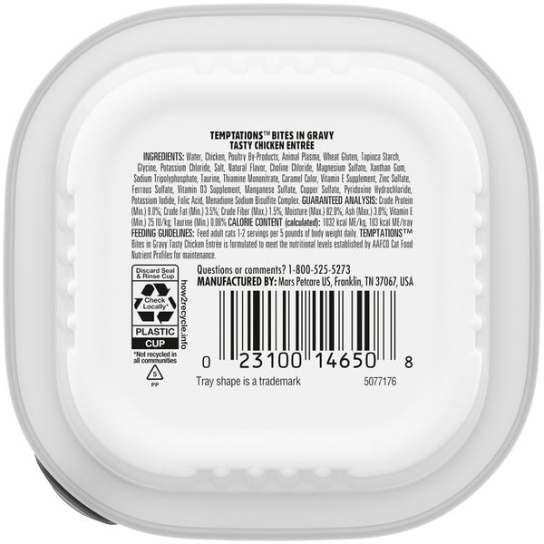 TEMPTATIONS Wet Cat Food, Tasty Chicken Flavor Bites in Gravy