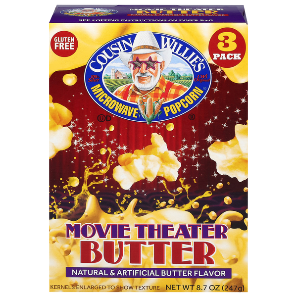 Cousin Willie's Movie Theater Butter Microwave Popcorn
