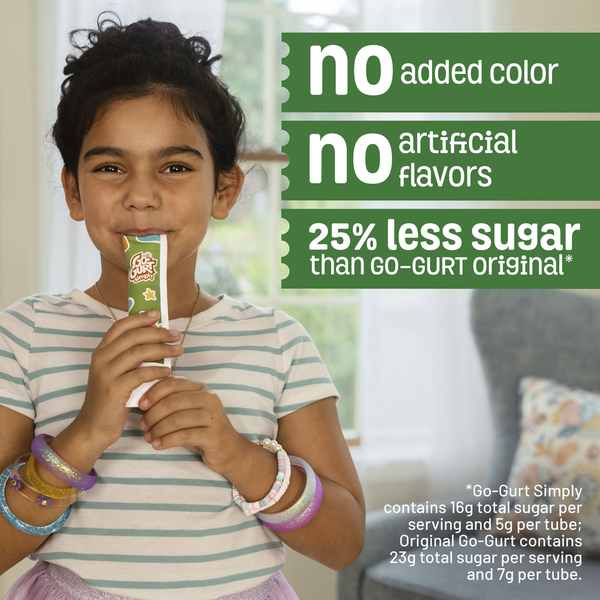 Simply Go-Gurt Vanilla and Raspberry Kids Low Fat Yogurt Tubes