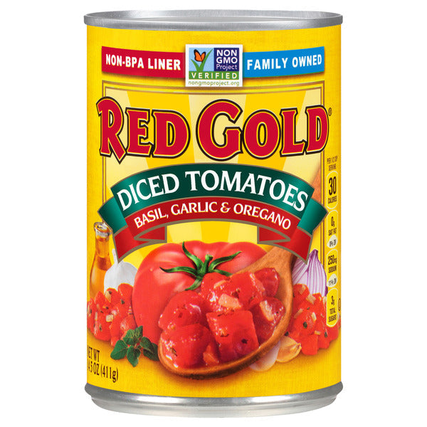 Red Gold Basil, Garlic & Oregano Diced Tomatoes