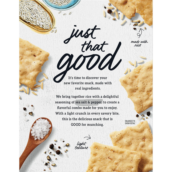 GOOD THINS Sea Salt & Pepper Rice Snacks Gluten Free Crackers, Snack Crackers 7 oz