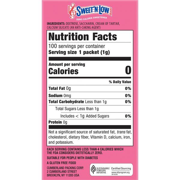 Sweet'N Low Zero Calorie Sweetener