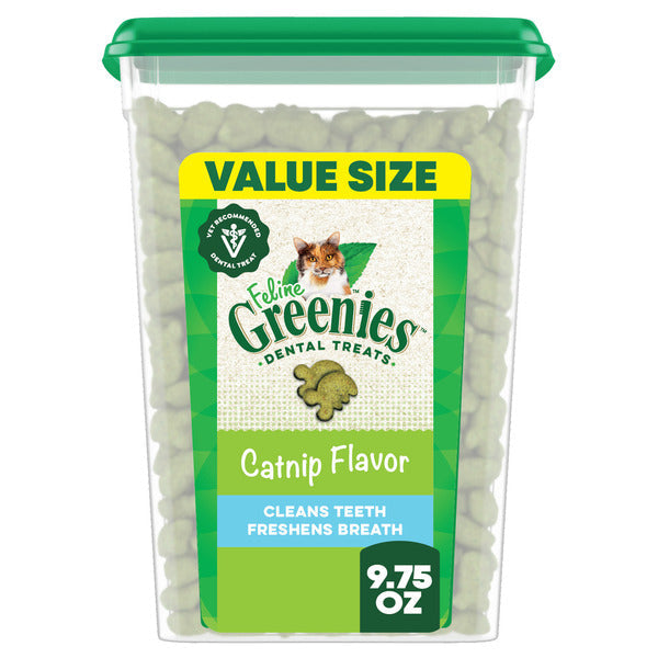 GREENIES Feline Dental Cat Treats, Catnip Flavor Tub