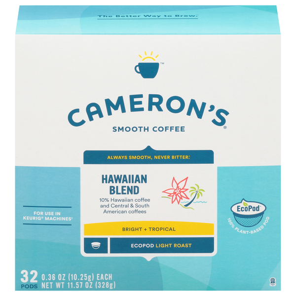 Cameron's Coffee, Smooth, Light Roast, Ecopod, Hawaiian Blend