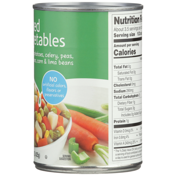 Food Club Mixed Vegetables Carrots, Potatoes, Celery, Peas, Green Beans, Corn & Lima Beans