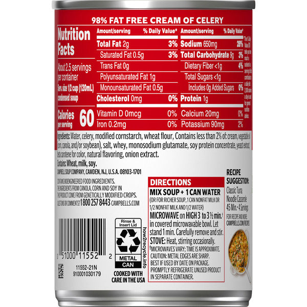 Campbell's 98% Fat Free Cream of Celery Soup