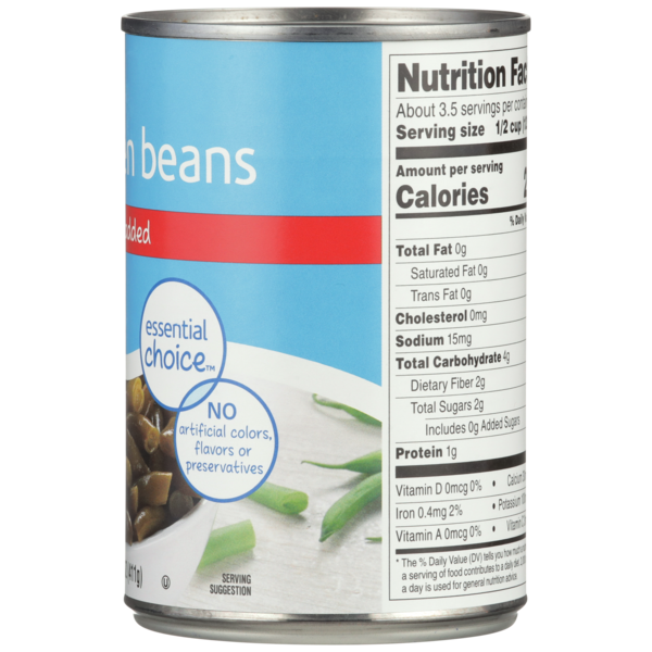 Food Club No Salt Added Cut Green Beans