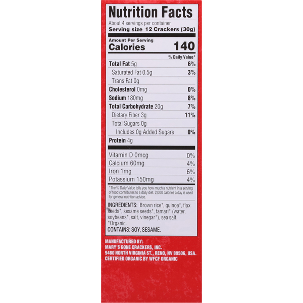 Mary's Gone Crackers Crackers, Organic, Original