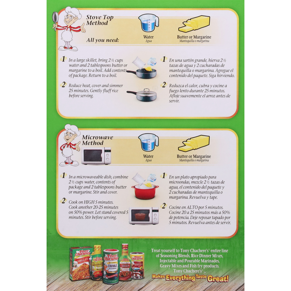 Tony Chachere's Dinner Mix, Yellow Rice, Creole