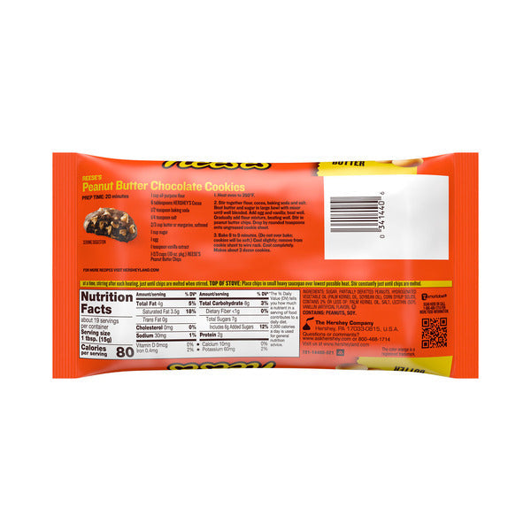 Nilla Peanut Butter Chocolate Cookies package with nutrition facts on a white background