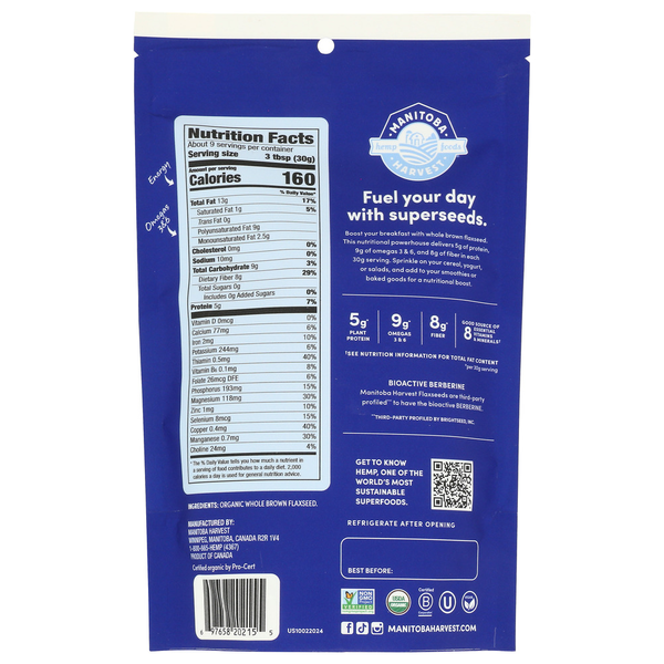 Manitoba Harvest Organic Whole Brown Flaxseed