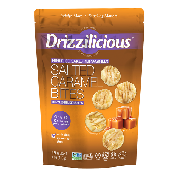 Drizzilicious Mini Rice Cake Bites, Salted Caramel!