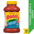 Ragu Chunky Tomato, Garlic and Onion Pasta Sauce, Made with Diced Tomatoes, Delicious Garlic and Onions, 45 oz
