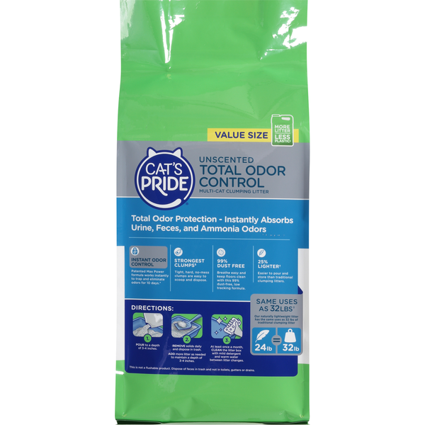 Cat's Pride Clumping Litter, Multi-Cat, Unscented, Value Size