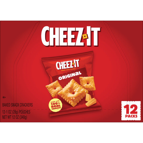 Cheez-It Original Cheese Crackers, Baked Snack Crackers, Grab n' Go, 12 Count
