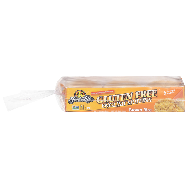 Food for Life Gluten Free Fork Split Brown Rice English Muffins