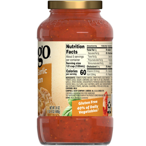 Prego Roasted Garlic Parmesan Pasta Sauce