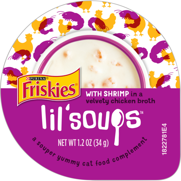 Purina Friskies Natural, Grain Free Wet Cat Food Complement, Lil' Soups With Shrimp in Chicken Broth