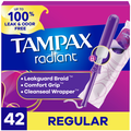 TAMPAX Radiant Tampons, with Leak Guard Braid, Regular