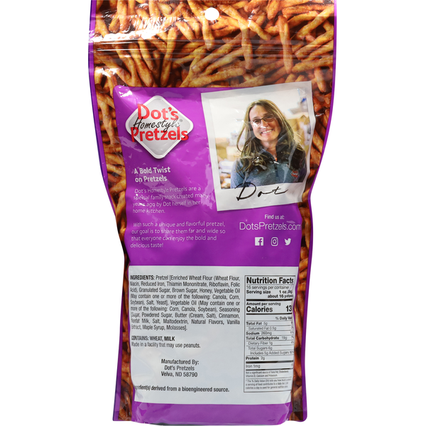Dot's Homestyle Pretzels Pretzel Twists, Cinnamon Sugar Seasoned