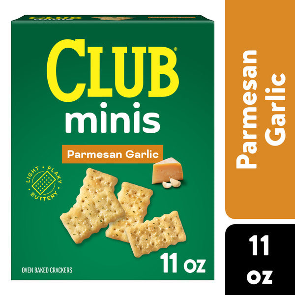 Club Minis Parmesan Garlic Crackers, Lunch Snacks, 11 oz