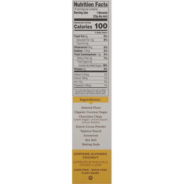 Simple Mills  Almond Flour Brownie Baking Mix