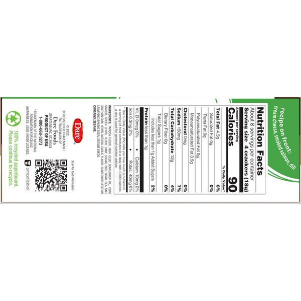 Dare Breton Crackers, Gluten Free, Herb & Garlic