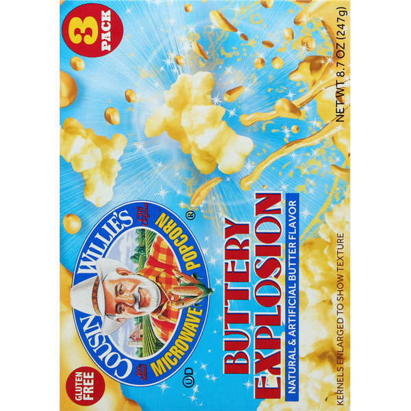 Cousin Willie's Microwave Buttery Explosion Popcorn
