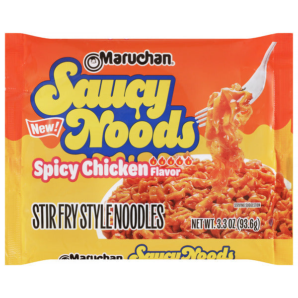 Maruchan Saucy Noods, Ramen Noodles, Spicy Chicken, 3.3 oz