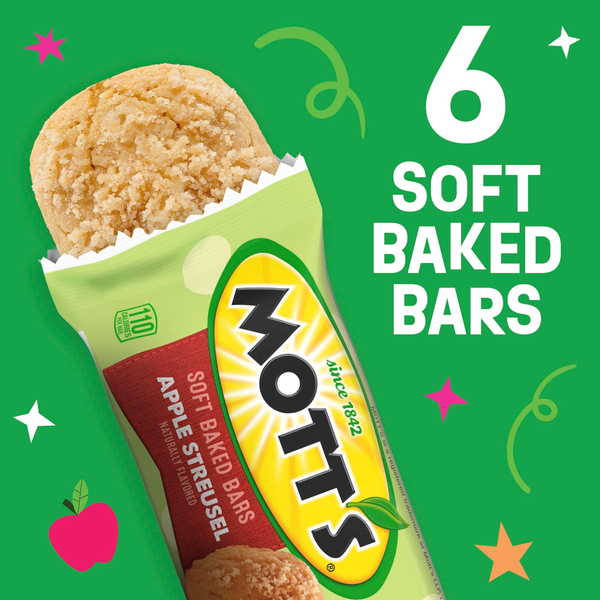 Mott’s Soft Baked Bars, Apple Streusel, Made with Applesauce, 6 Ct