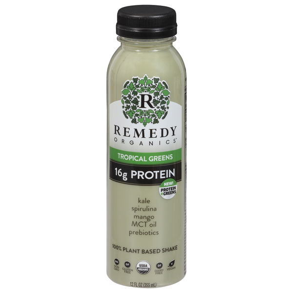 Remedy Organics Shake, 100% Plant Based, Tropical Greens