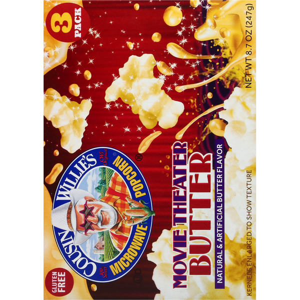 Cousin Willie's Movie Theater Butter Microwave Popcorn