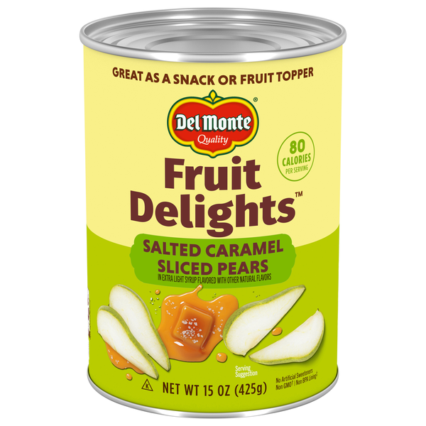 Del Monte Salted Caramel Sliced Pears in Extra Light Syrup