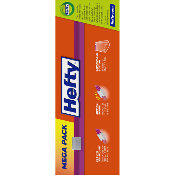 Hefty Slider Bags, Storage, Quart, Mega Pack