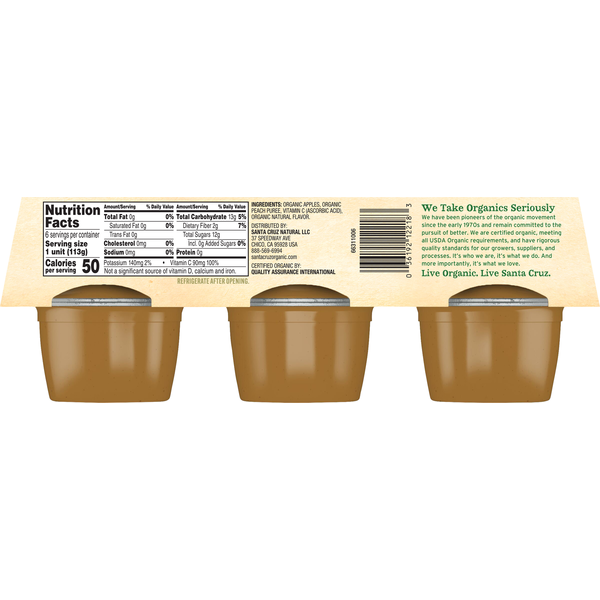 Santa Cruz Organic Unsweetened Peach Applesauce