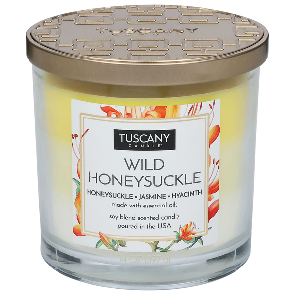 Tuscany Candle Candle, Scented, Soy Blend, Wild Honeysuckle