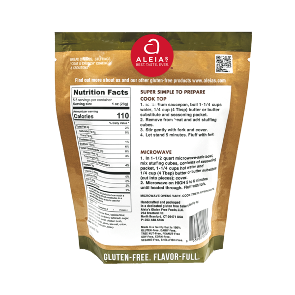 Aleia's Cook-Top Stuffing Mix, Seasoned Poultry, Gluten Free, Dairy Free