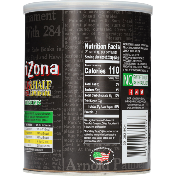 AriZona Half & Half Iced Tea Lemonade Drink Mix