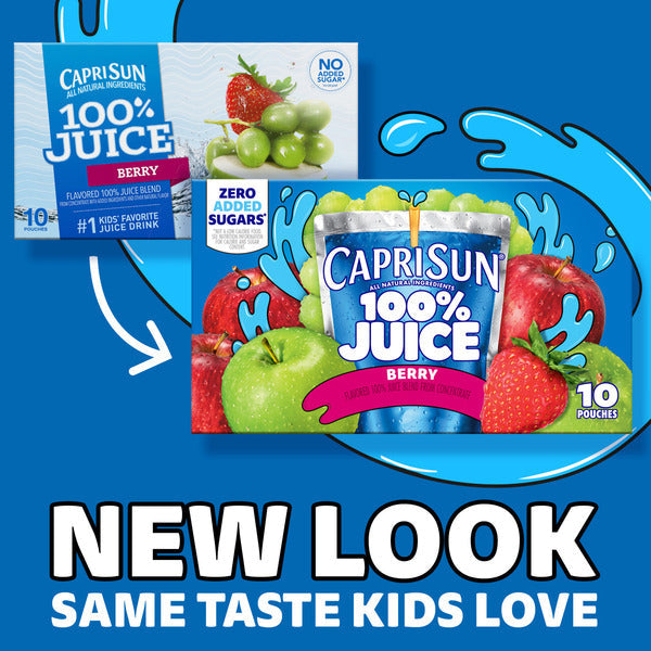 Capri Sun Berry Naturally Flavored Kids Juice Blend Drink Pouches