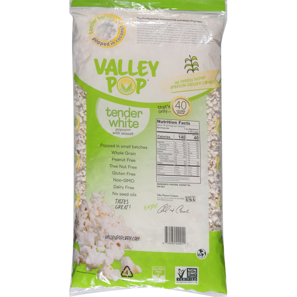 Valley Pop Premium Tender White Popcorn with Sea Salt