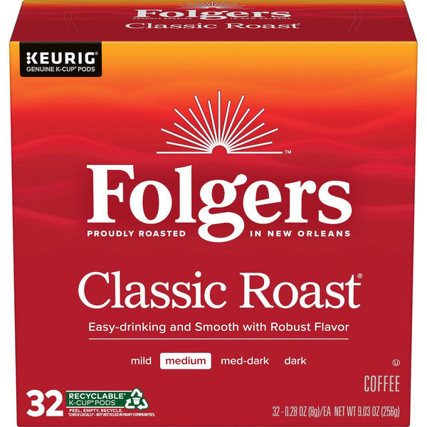 Folgers Classic Roast, Medium Roast Coffee, Keurig K-Cup Pods