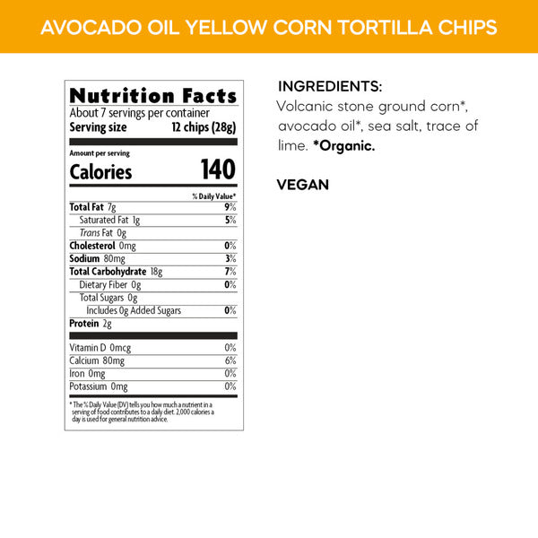 Que Pasa Avocado Oil Yellow Corn Tortilla Chips
