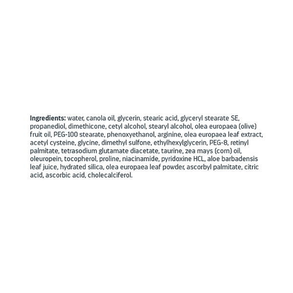 Ingredients list for Medline Remedy Specialized Moisturizing Cream on a white background