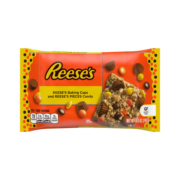 Reese's baking cups and pieces candy package on a white background